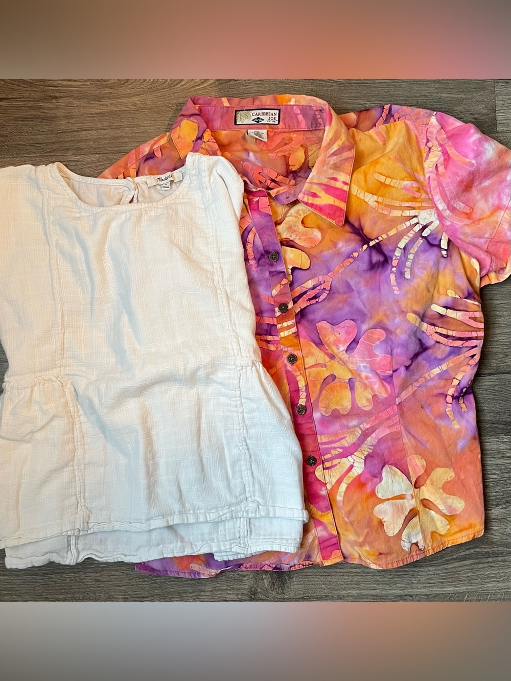 Caribbean Joe Tie-Dye & JCrew Madewell 100% cotton set